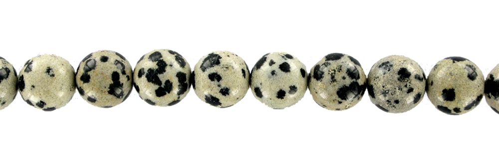 Strand of balls, Dalmatian Stone, 12mm