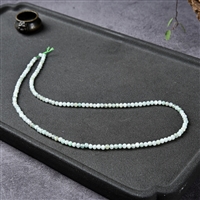 Filo di perle, giadeite (Birmania), sfaccettate, 03 mm