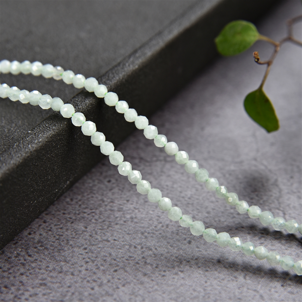 strand balls, Jadeite, faceted, 02mm (39cm)