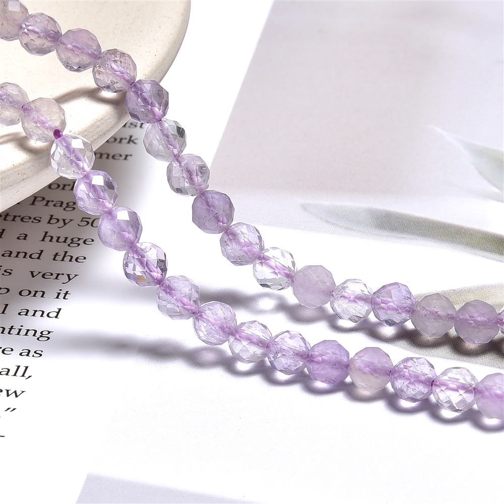 String Beads, Kunzite, faceted, 05mm (39cm) | wholesaler gems & healing stones