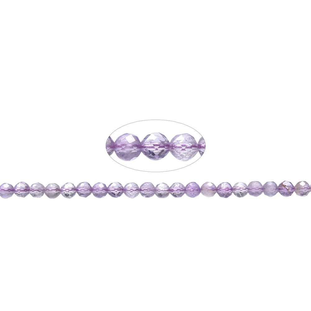 String Beads, Kunzite, faceted, 05mm (39cm) | wholesaler gems & healing stones