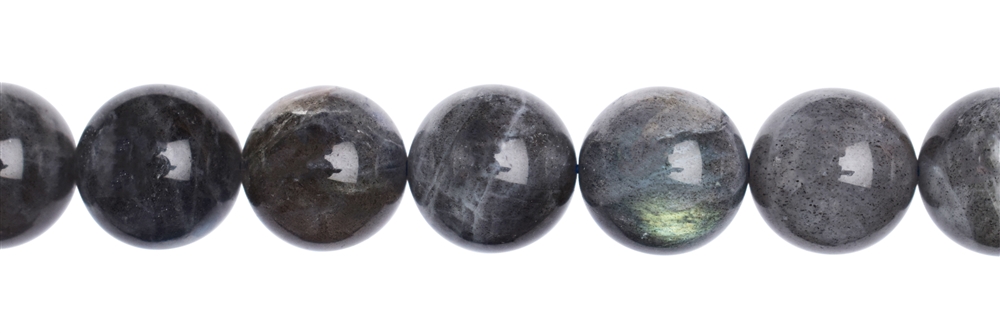 Strand of balls, labradorite, 12mm