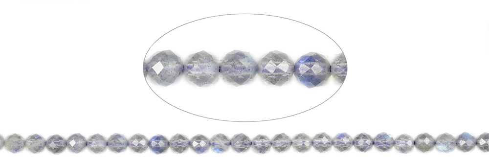 strand of beads, labradorite (gray) AA, faceted, 04mm