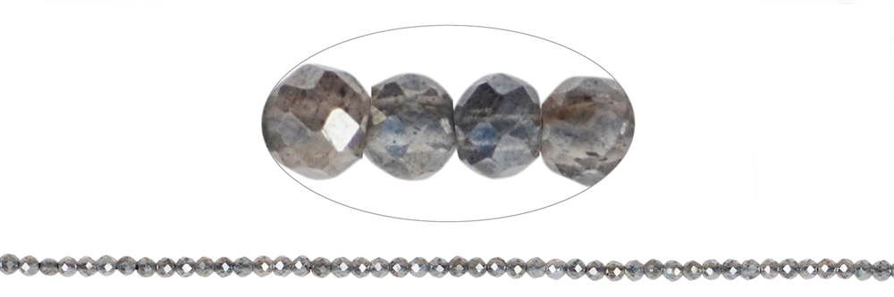 strand of beads, labradorite (vaporized), faceted, 02mm