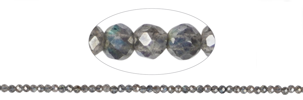 strand of beads, labradorite (vaporized), faceted, 03mm