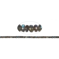 141030300720 Button strand, labradorite AAA, faceted, 07mm (39cm) | Marco Schreier