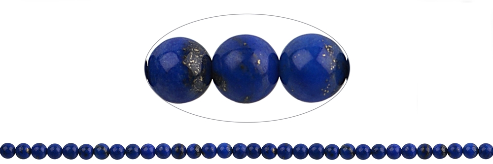 Rang de collier boules, Lapis-lazuli A, 05mm
