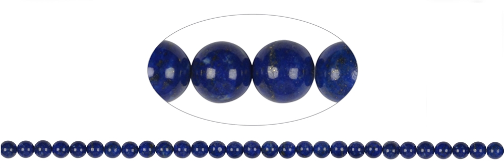 Rang de collier boules, Lapis-lazuli AA, 06mm