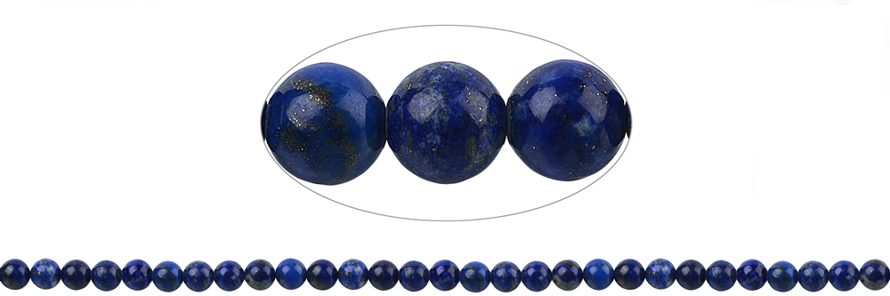 Rang de collier boules, Lapis-lazuli A, 06-07mm