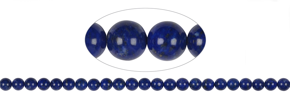 Rang de collier boules, Lapis-lazuli A+, 08mm