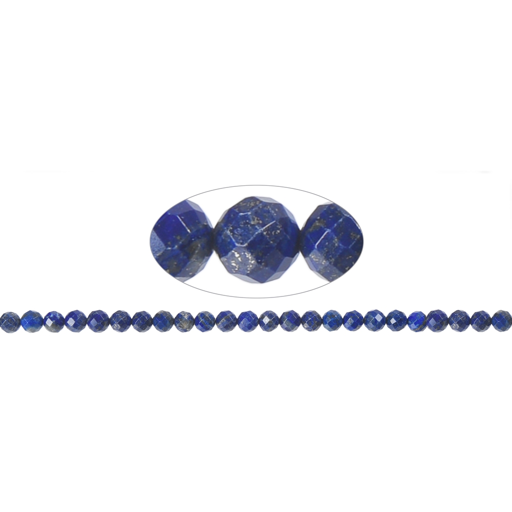 Strang Kugeln, Lapis Lazuli, 08mm, facettiert | Edelsteine, Heilsteine & Schmuck