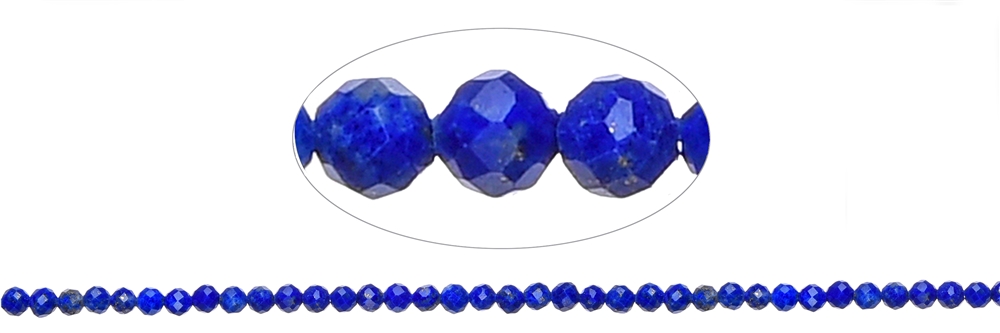 Strang Kugeln, Lapis Lazuli AA, 03mm, facettiert