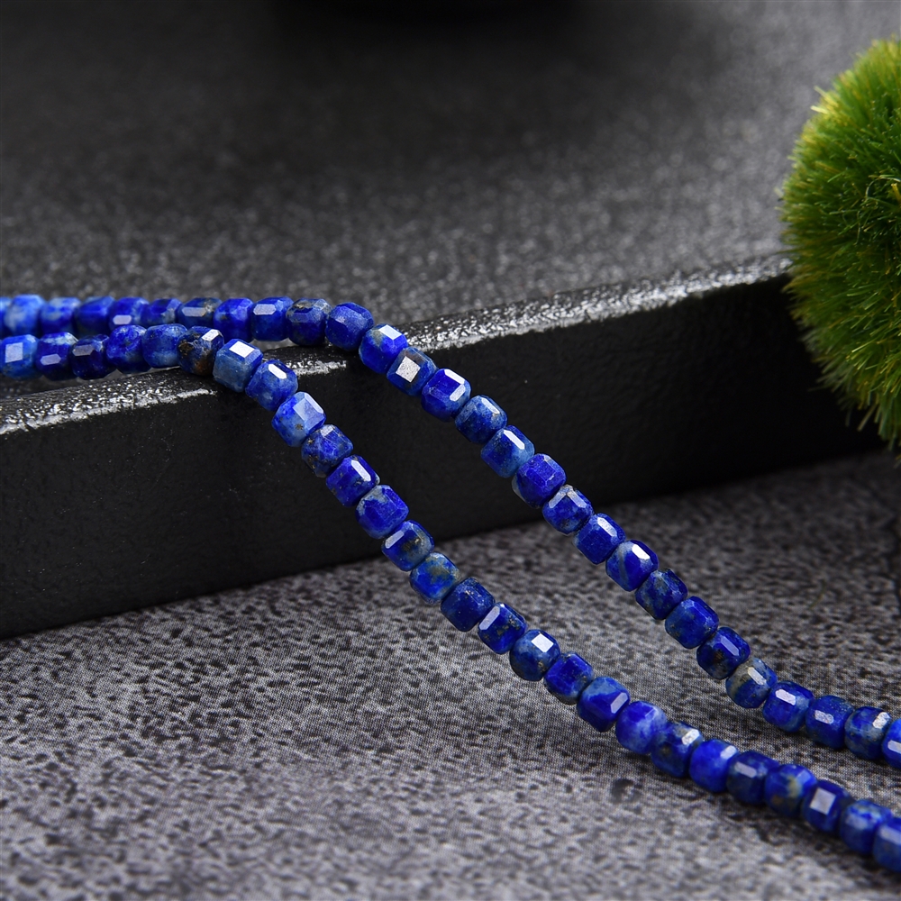 Strand cube, Lapis Lazuli, 02.5mm, faceted (39cm)