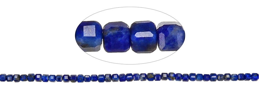 Strand cube, Lapis Lazuli, 02.5mm, faceted (39cm)