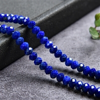Strand Button, Lapis Lazuli A+, faceted, 02 x 04mm