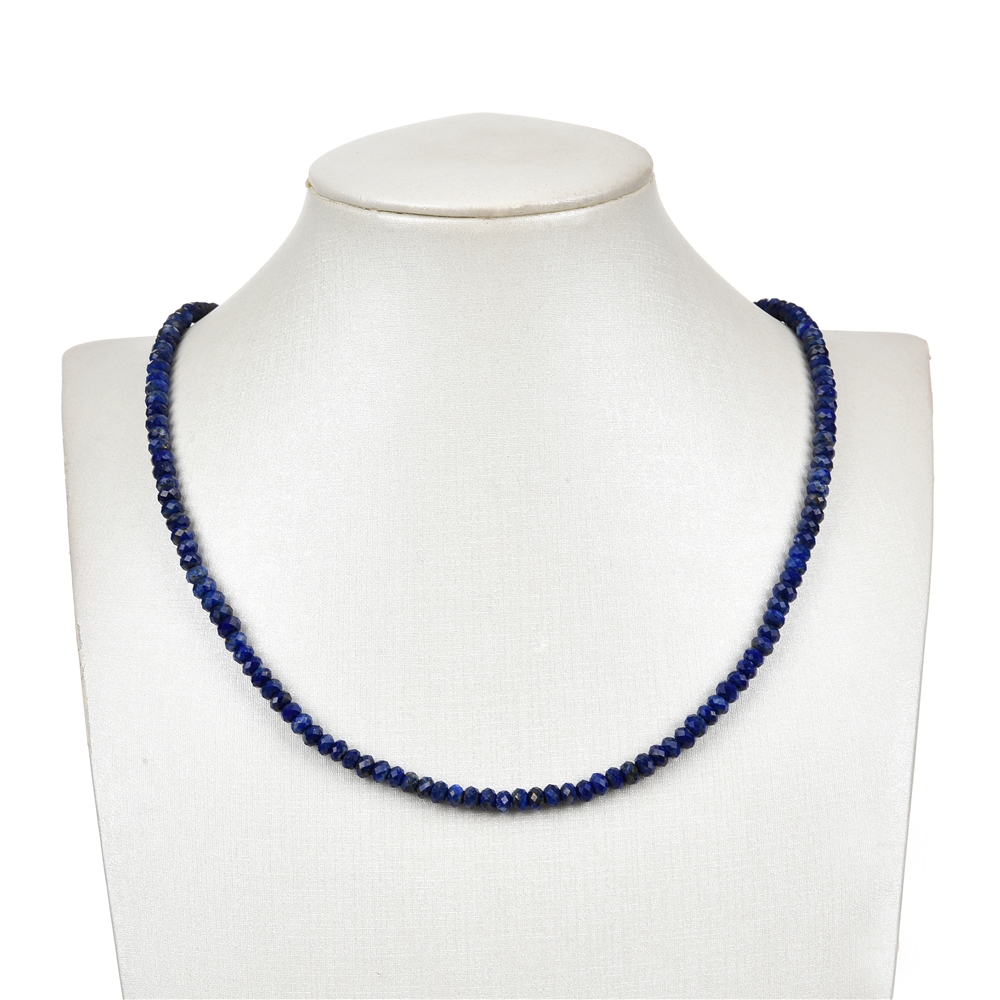 Strand Button, Lapis Lazuli A+, faceted, 03 x 05mm