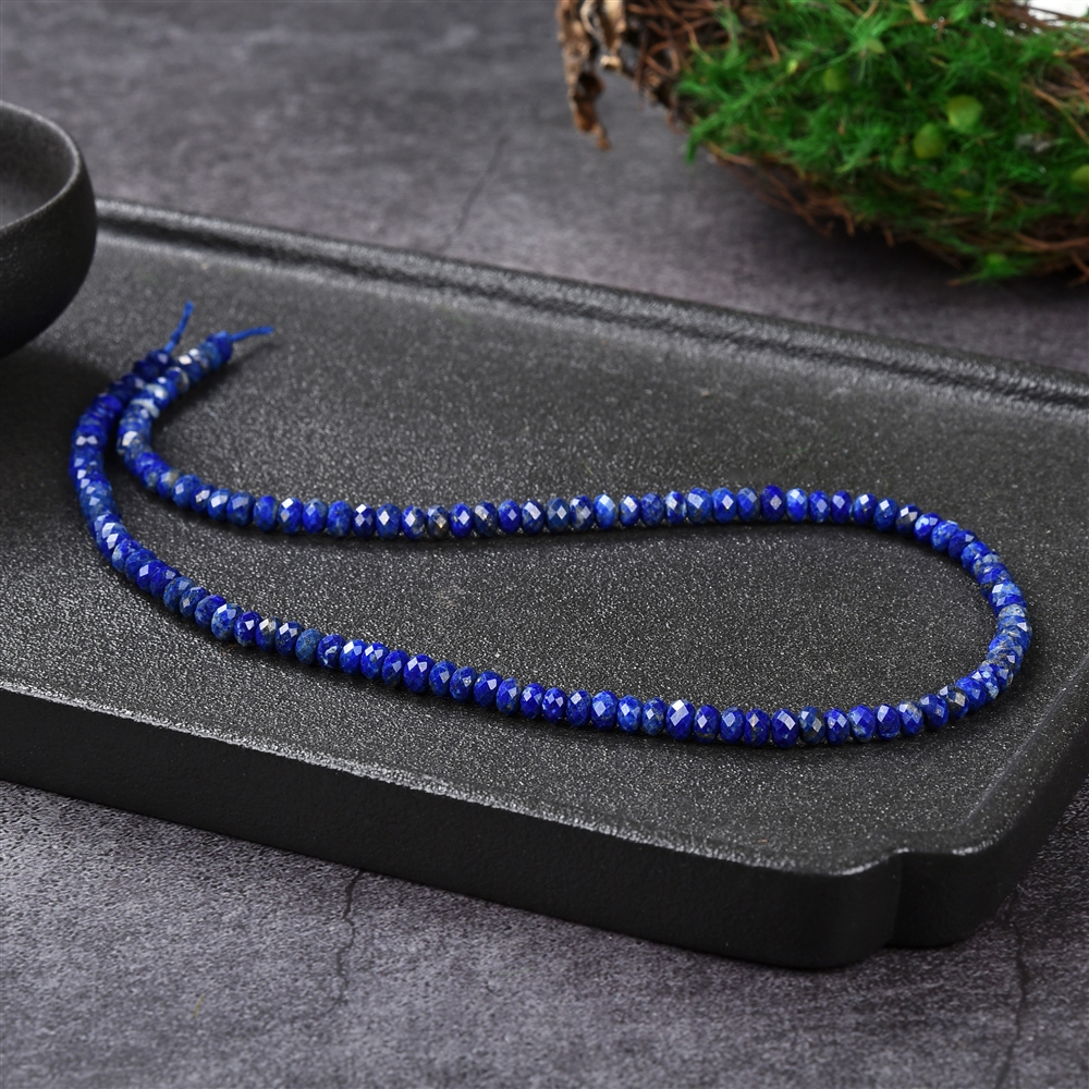 Rang de collier, Lapis-lazuli A+, facetté, 03 x 05mm