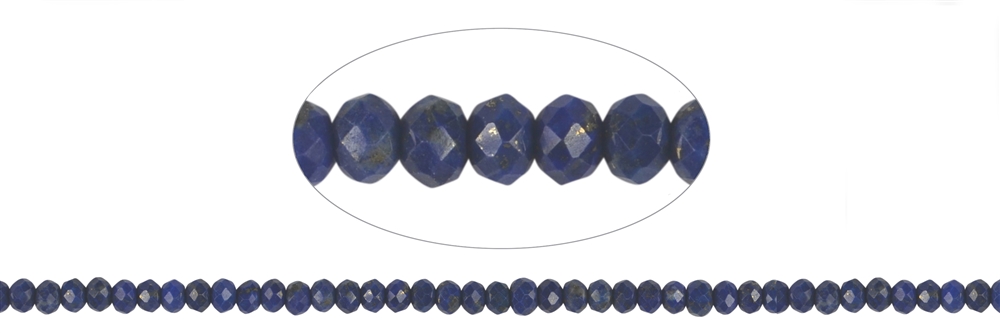 Strang Button, Lapis Lazuli A+, facettiert, 03 x 05mm