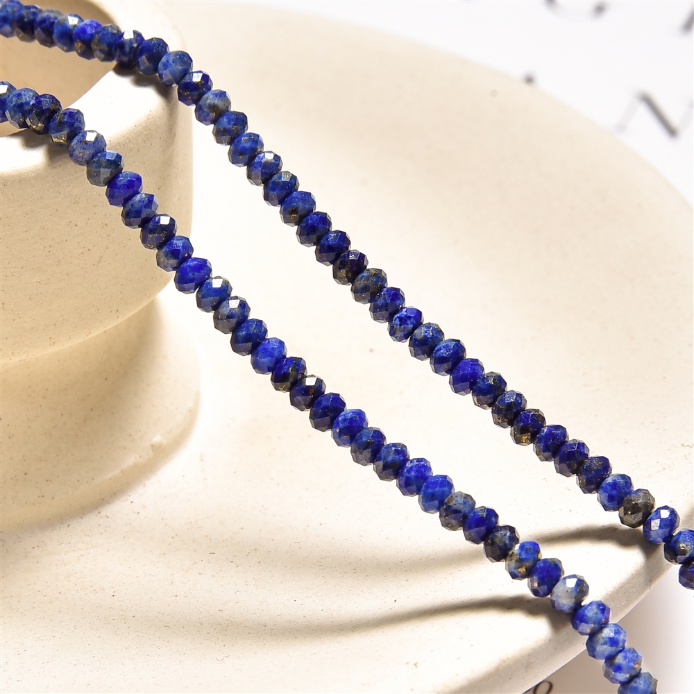Button strand, Lapis Lazuli, faceted, 02 x 03mm | gems, healing stones & jewelry
