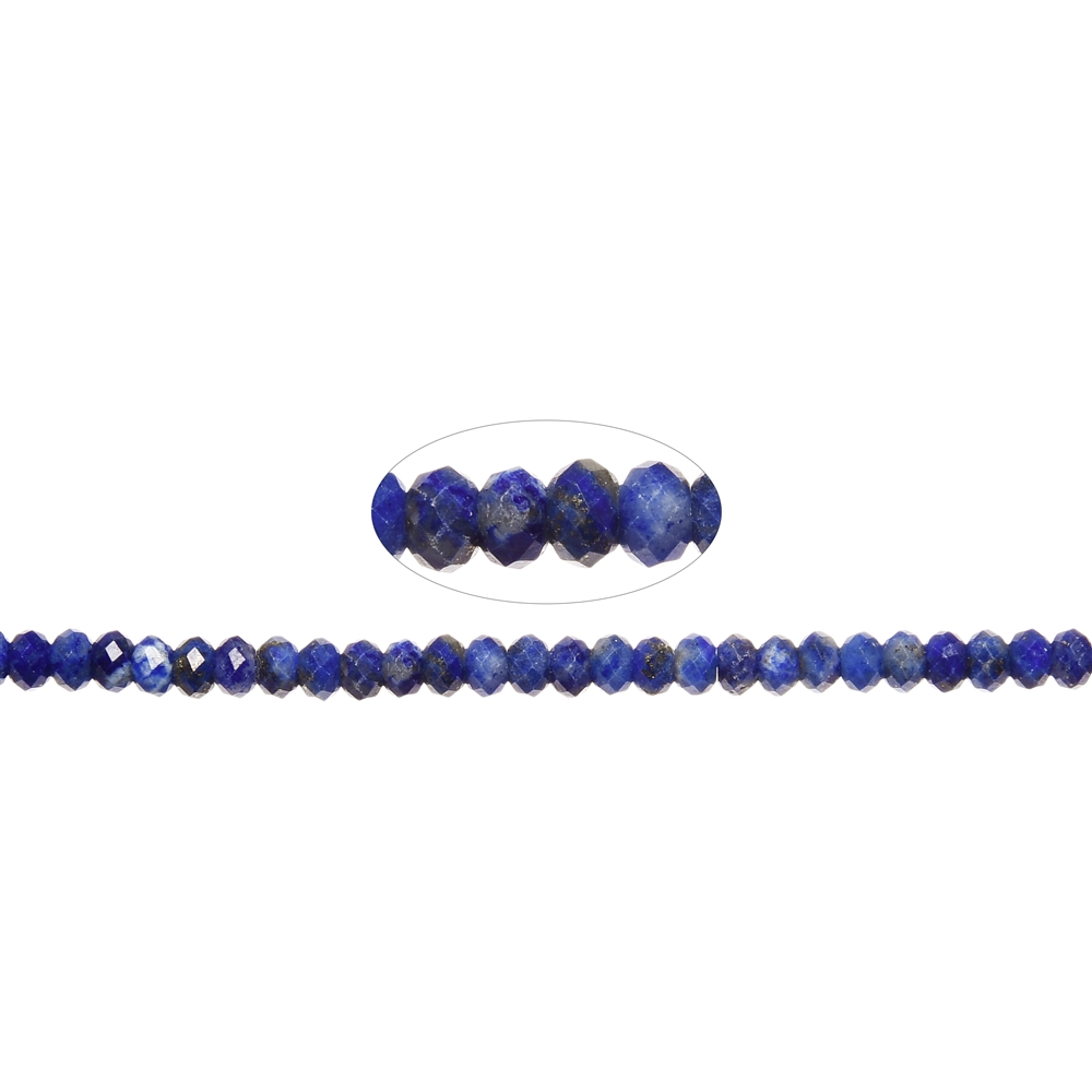 Button strand, Lapis Lazuli, faceted, 02 x 03mm | gems, healing stones & jewelry