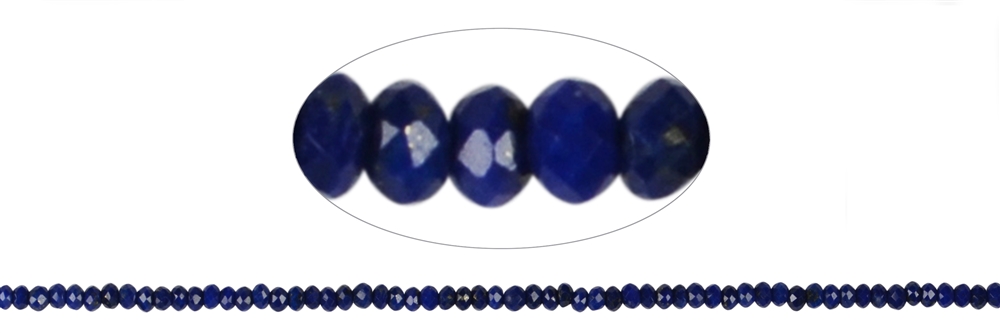 Strand Button, Lapis Lazuli A+, faceted, 02 x 03mm