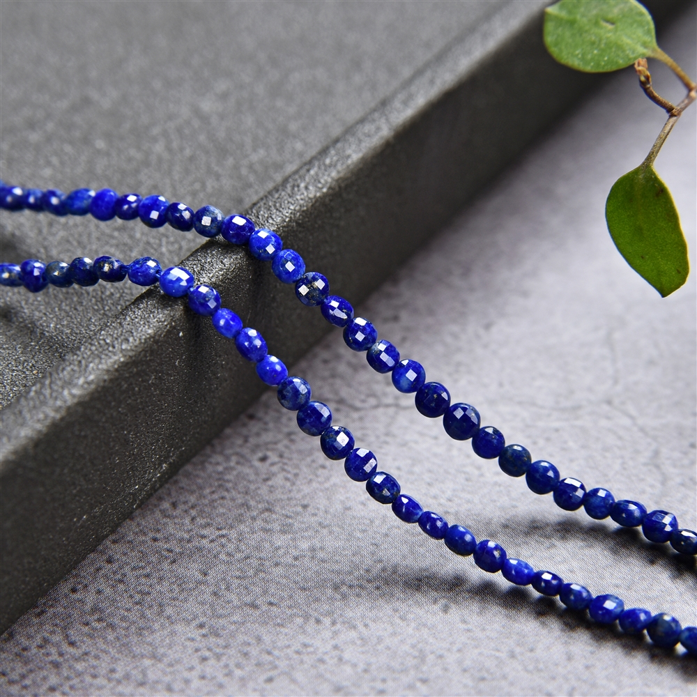 Strand Disc/Coin, Lapis Lazuli, faceted, 01,5 x 02,5mm