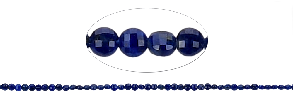 Rang de collier disque/pièce, Lapis-lazuli, facetté, 01,5 x 02,5mm