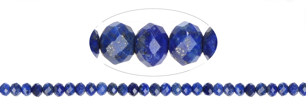 Strang Button, Lapis Lazuli, facettiert, 05 x 07mm (39cm)