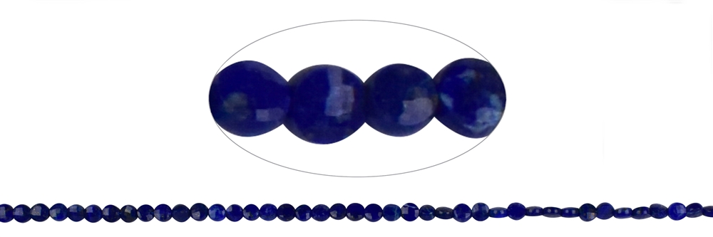 Strand Coin, Lapis Lazuli, faceted, 04,5mm (39cm)