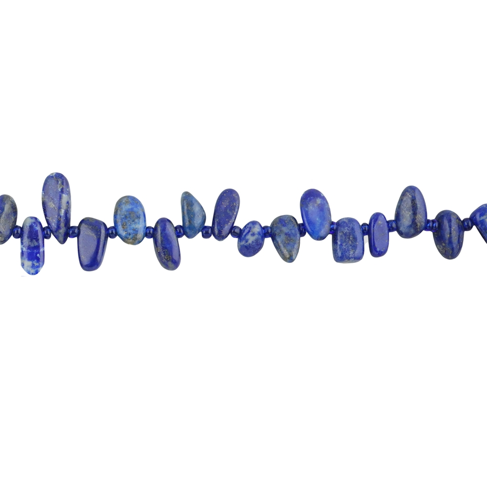 Filo di pepite "dente", Lapislazzuli, 03-07 x 10-20mm (37cm) | Marco Schreier