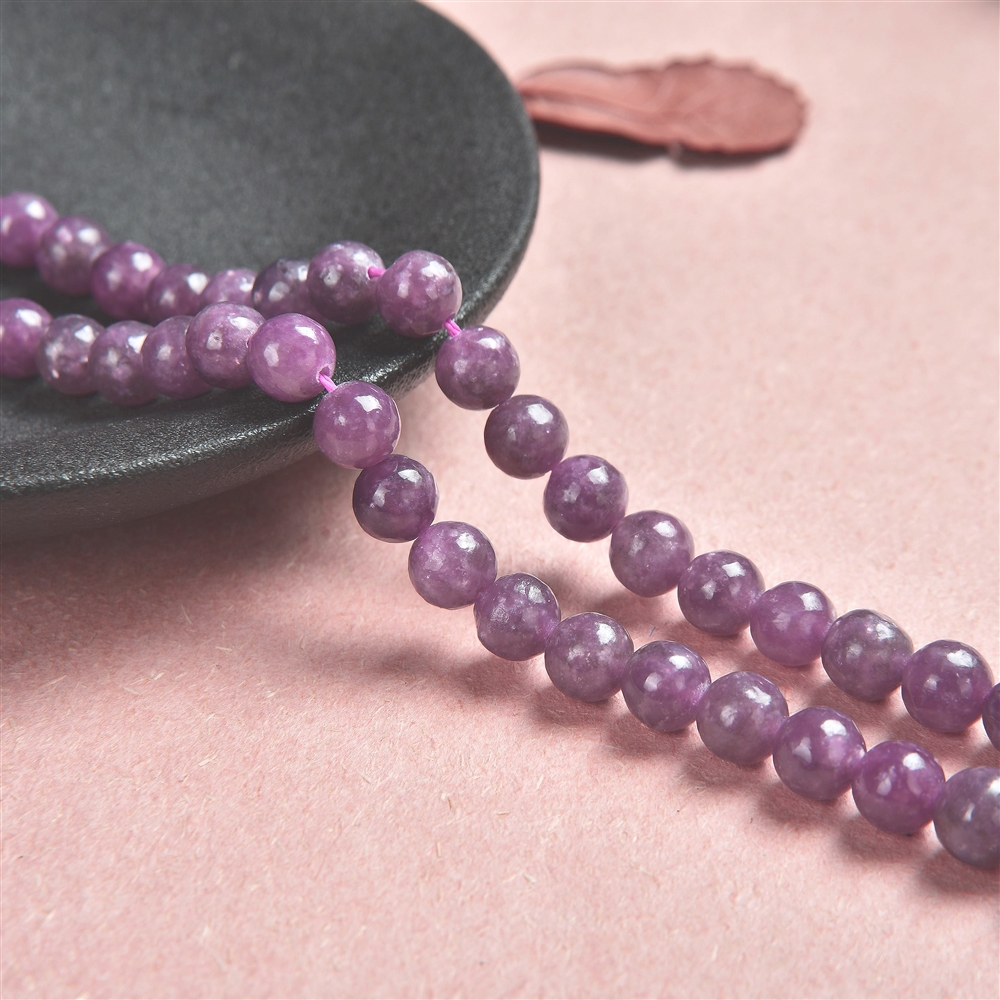String Beads, Lepidolite (stab.) light, 06mm