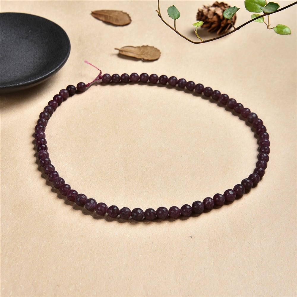 String Beads, Lepidolite (stab.) dark, 06mm