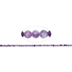 141050104920 Rang de collier boules, Lépidolite (tige), 04mm, facetté (39cm) | Marco Schreier