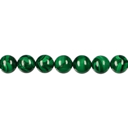 141060100920 Rang de collier boules, Malachite (stab.), 10mm | Marco Schreier