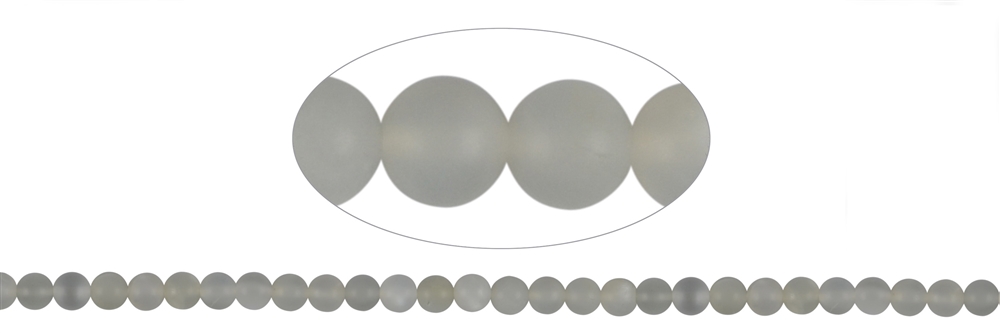 Filo di perle, pietra di luna (grigio-argento), opaco, 06 mm (38 cm)