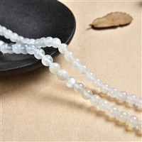 Strand of beads, Moonstone (white), 06 mm