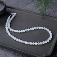 Strand of beads, Moonstone (white), 06 mm