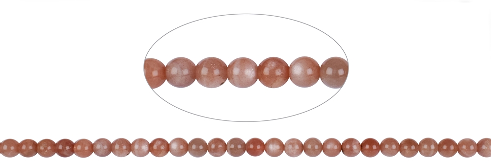 Strand of beads, Moonstone (orange), 06mm