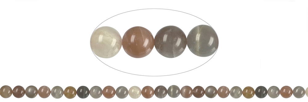 Filo di perle, pietra di luna (colorata) A, 08 mm