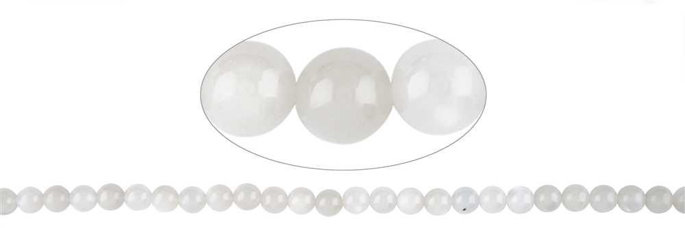Strand of beads, Moonstone (white), 08mm (39 cm)