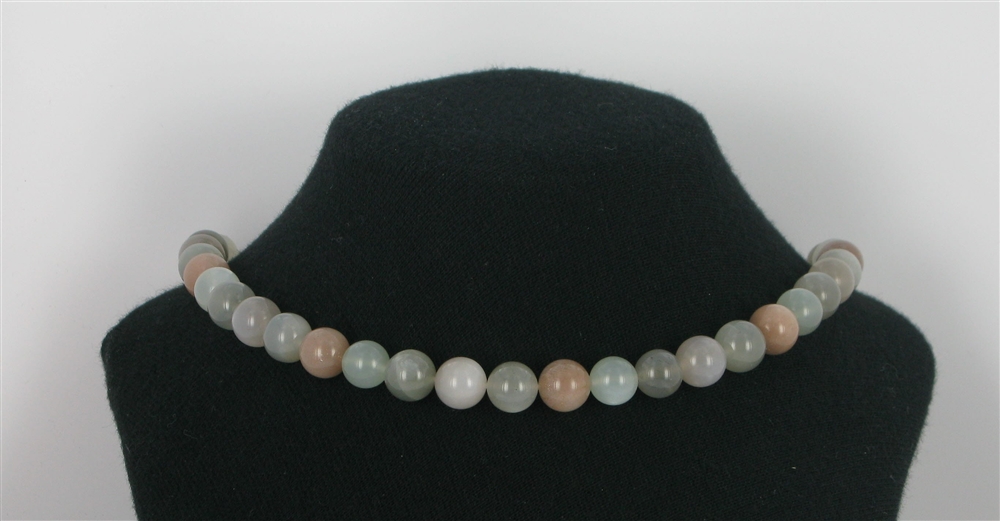 Strand of beads, Moonstone (multicolored) A, 10mm