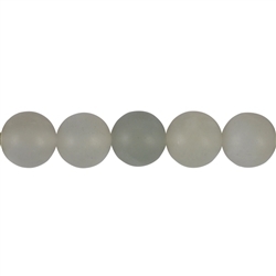 141130101111 Rang de collier boules, pierre de lune (gris argenté), mat, 14mm (39cm) | Marco Schreier