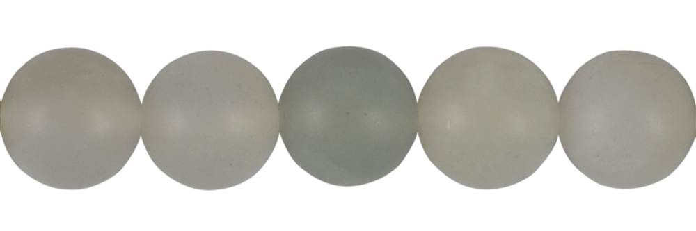 Rang de collier boules, pierre de lune (gris argenté), mat, 14mm (39cm)