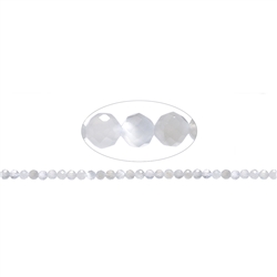 141130109520 Rang de collier boules, Pierre de lune (blanche), à facettes, 05mm (39cm) | Marco Schreier