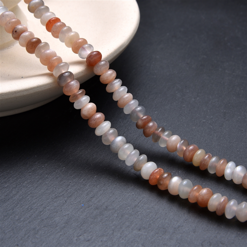 Button strand, Moonstone (multicolored), 04 x 06mm