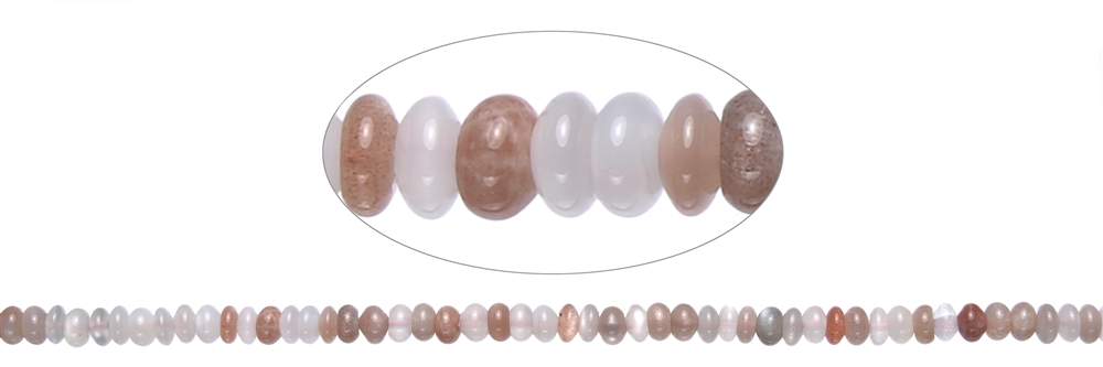 Button strand, Moonstone (multicolored), 04 x 06mm