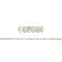 141130323026 Button strand, Moonstone (white), 04 x 06mm | wholesaler gems & healing stones