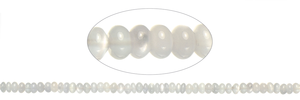 Button strand, Moonstone (white), 04 x 06mm