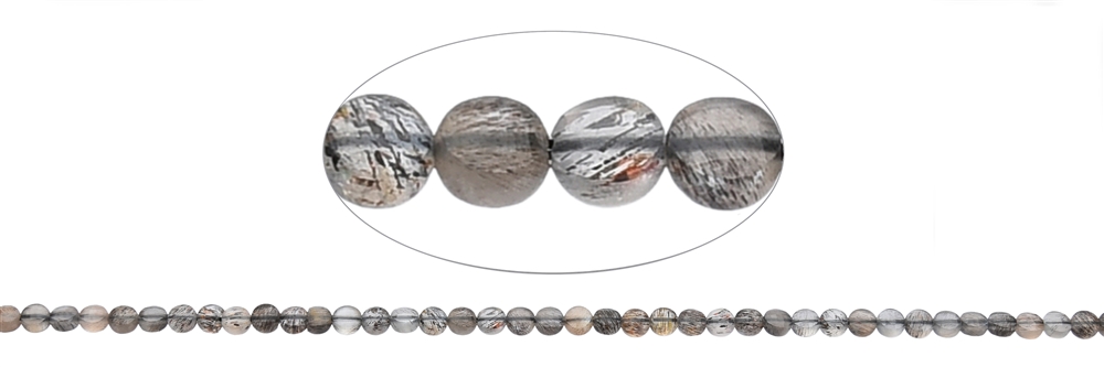 Rang de collier disque/pièce, pierre de lune (foncée), facetté, 04mm
