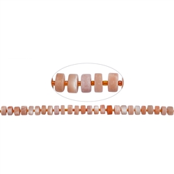 141130403606 Strand of slices, Moonstone (orange), matt, 4-6 x 8.5-10.5mm | Marco Schreier